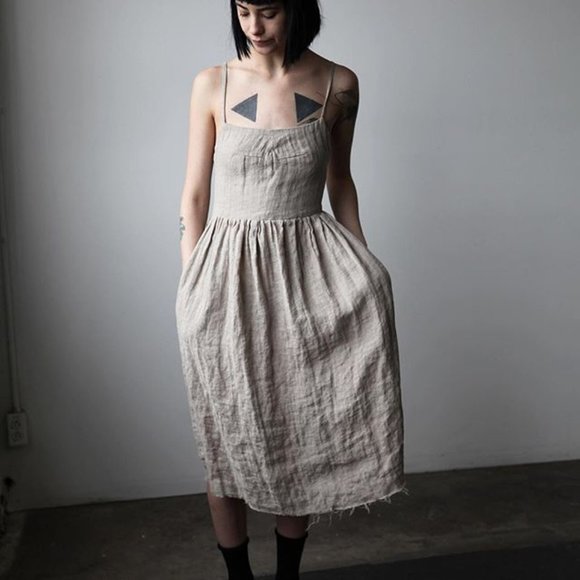 Ovate Mathilde Dress - White Crinkled Linen, M, NWOT - Picture 1 of 9